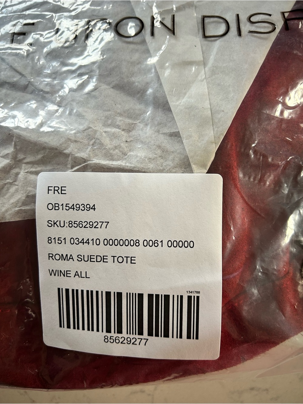 🍓NWT Free People Suede Roma Tote in Garnet With Included Strawberry Bag Charm - Picture 4 of 11